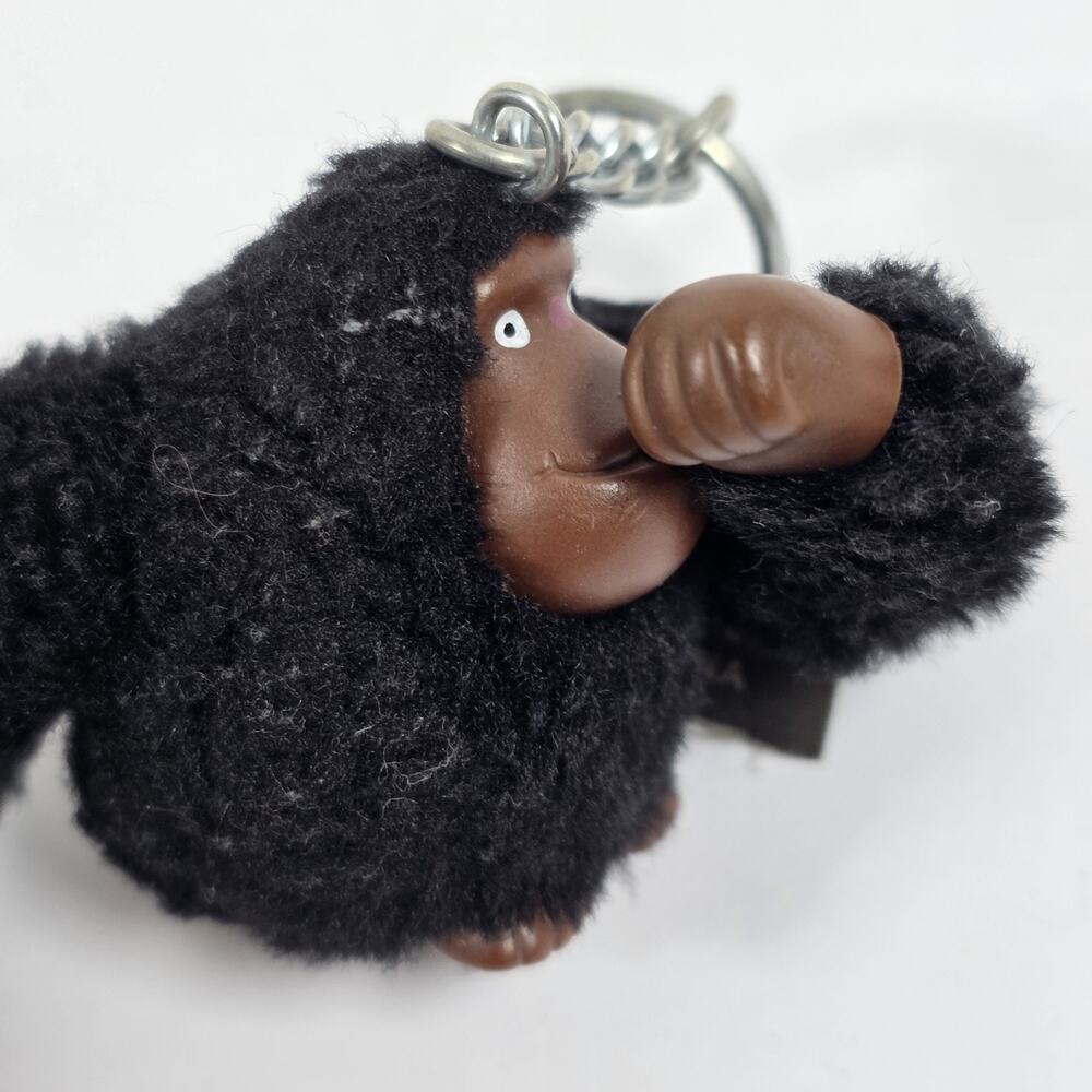 Kipling Monkey “Davina” Plush Keyring Charm Thumb Sucking Ape Gorilla Black - Picture 3 of 5